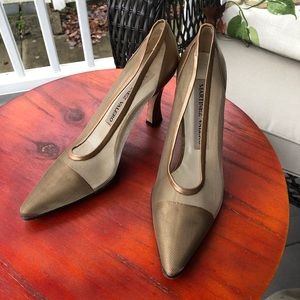 Martinez Valero Gold Mesh Heels - 8 Narrow